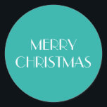 MERRY CHRISTMAS! RONDE STICKER<br><div class="desc">Een vrij simpel ontwerp zoals deze staat zeker leuk op een kerst envelop of om een cadeautje helemaal af te maken.</div>