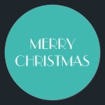 MERRY CHRISTMAS! RONDE STICKER<br><div class="desc">Een vrij simpel ontwerp zoals deze staat zeker leuk op een kerst envelop of om een cadeautje helemaal af te maken.</div>