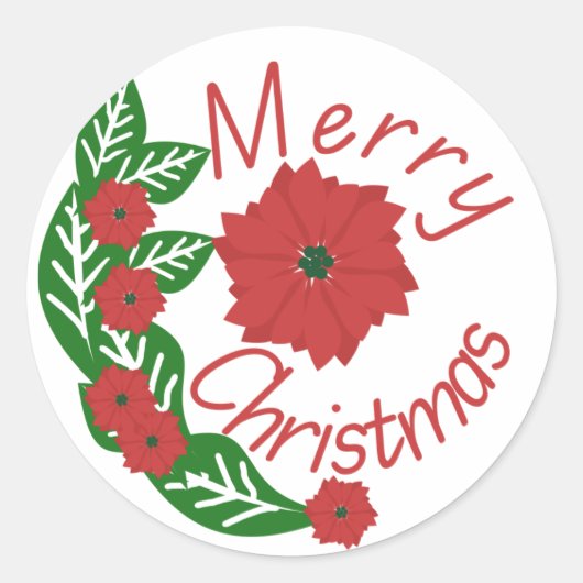 Merry Christmas Ronde Sticker (Voorkant)