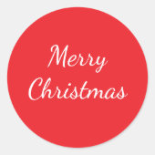 Merry Christmas Ronde Sticker (Voorkant)