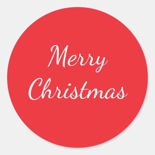 Merry Christmas Ronde Sticker (Voorkant)