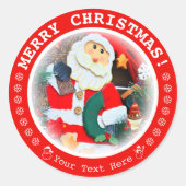 Merry Christmas! Ronde Sticker (Voorkant)