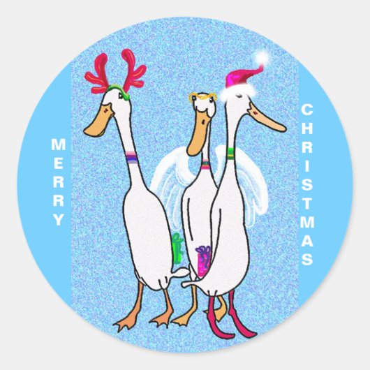 MERRY CHRISTMAS RONDE STICKER (Voorkant)