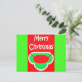 MERRY CHRISTMAS ROOD GROEN SMS'T BRIEFKAART (Staand voorkant)