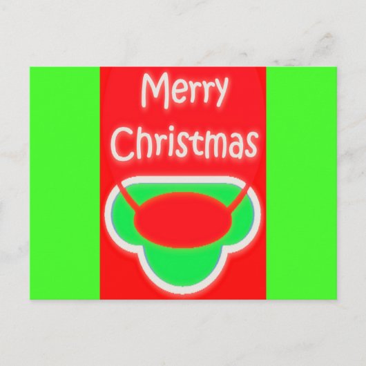 MERRY CHRISTMAS ROOD GROEN SMS'T BRIEFKAART (Voorkant)