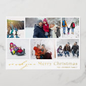 MERRY CHRISTMAS rood wit goud 12 Foto Collage Folie Feestdagenkaart (Voorkant)