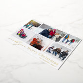 MERRY CHRISTMAS rood wit goud 12 Foto Collage Folie Feestdagenkaart (Gedraaid)
