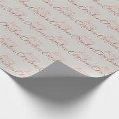 Merry Christmas Roos Glitter Script Grey Cottage Cadeaupapier (Hoek)