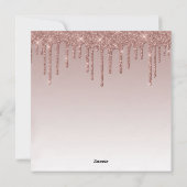 Merry Christmas Roos Gold Drip Glam Meisje Feestdagenkaart (Achterkant)