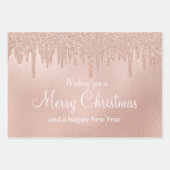 Merry Christmas Roos Gold Drip Glam Meisje Inpakpapier Vel (Voorkant 3)