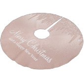 Merry Christmas Roos Gold Drip Glam Meisje Kerstboom Rok (Gekanteld)