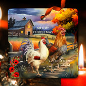 Merry Christmas Rooster Chicken Boerderij Keramisch Ornament