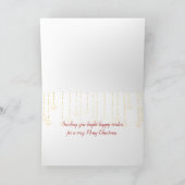 Merry Christmas rope design with lights on red Feestdagen Kaart (Binnen)