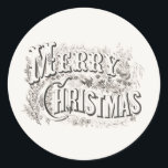 MERRY CHRISTMAS ROUND CUSTOM NAME STICKER<br><div class="desc">MERRY CHRISTMAS CLASSIC ROUND STICKER VOOR ENVELOPE SEALS</div>