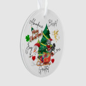 Merry Christmas Round Ornament | Love & Abundance (voorkant)
