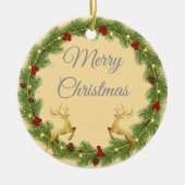 Merry Christmas Round Ornament with Holiday Design (Voorkant)