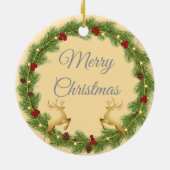 Merry Christmas Round Ornament with Holiday Design (Achterkant)