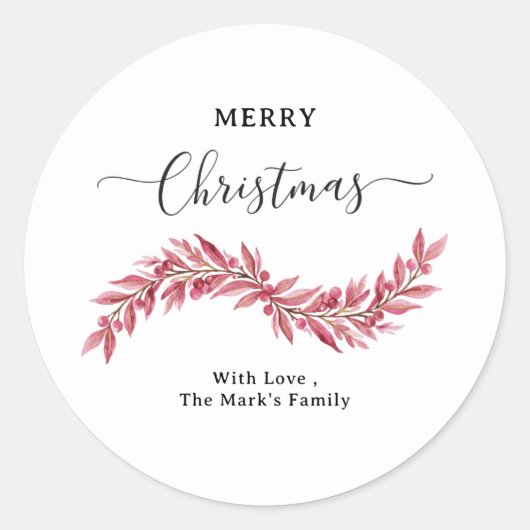 Merry Christmas Round Stickers (Voorkant)