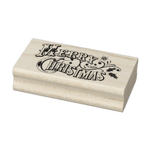 Merry Christmas Rubber Art Stamp Rubberstempel