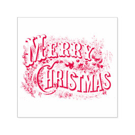  MERRY CHRISTMAS RUBBER STAMP ZELFINKTENDE STEMPEL