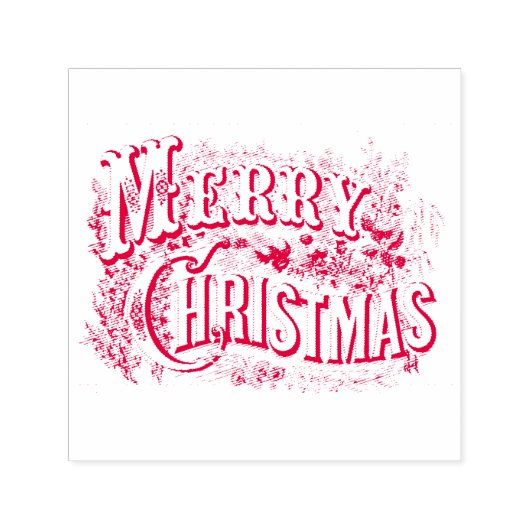 MERRY CHRISTMAS RUBBER STAMP ZELFINKTENDE STEMPEL (Design)