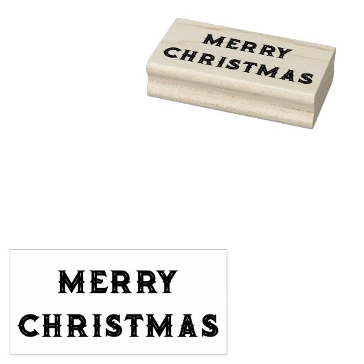MERRY CHRISTMAS Rubber Stempel (Gestempeld)