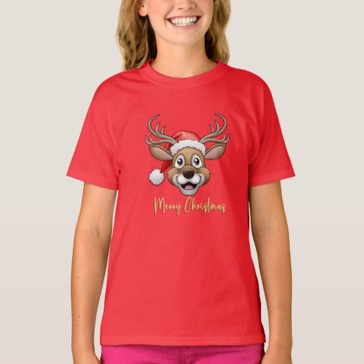 Merry Christmas Rudolf T-Shirt (Voorkant)