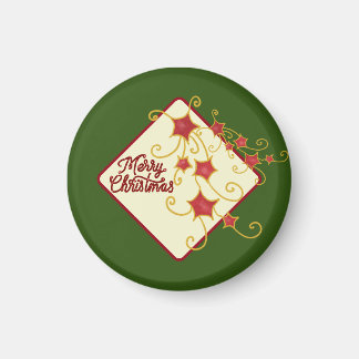 Merry Christmas Runder Aufkleber Magneet