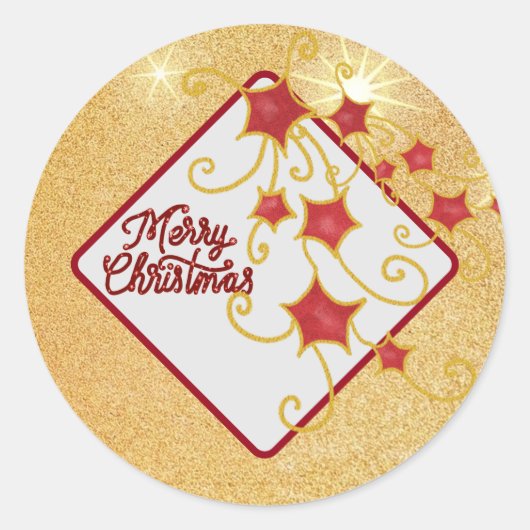 Merry Christmas Runder Aufkleber Ronde Sticker (Voorkant)