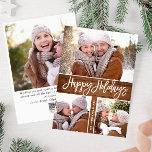 Merry Christmas Rustic 4 FOTO Wenselen QR code Feestdagenkaart<br><div class="desc">Vrolijk kerstfeest Modern 4 PHOTO Greeting Holiday Card.</div>