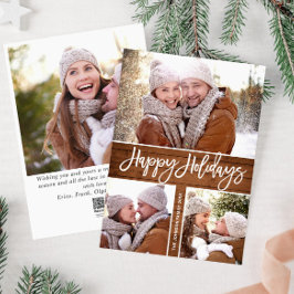 Merry Christmas Rustic 4 FOTO Wenselen QR code Feestdagenkaart