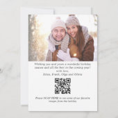 Merry Christmas Rustic 4 FOTO Wenselen QR code Feestdagenkaart (Achterkant)
