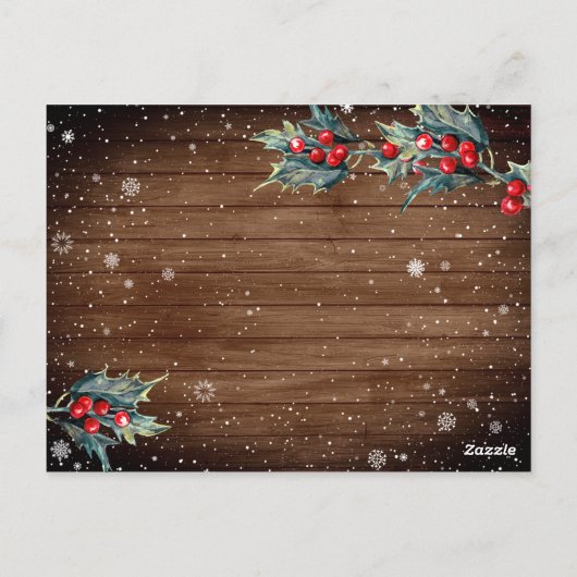 Merry Christmas Rustic 5 FOTO Wenskaart Briefkaart (Achterkant)