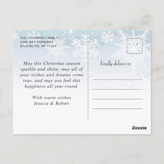 Merry Christmas Rustic 5 PHOTO Collage Greeting Briefkaart (Achterkant)