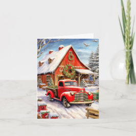 Merry Christmas Rustic Country Farmhouse Feestdagen Kaart
