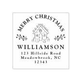 Merry Christmas Rustic Gingerbread Retouradres Rubberstempel (Afrduk)