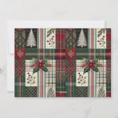 Merry Christmas Rustic Plaid Custom Photo  Feestdagenkaart (Achterkant)