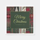 Merry Christmas Rustic Plaid Pattern Servet (Voorkant)