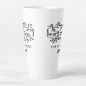 Merry Christmas Rustic Ribbon familienaam Latte Mok (Voorkant)