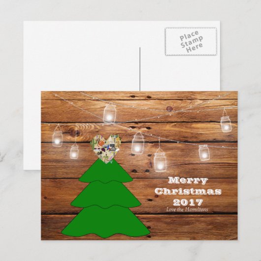 Merry Christmas Rustic Texas Briefkaart (Voorkant / Achterkant)