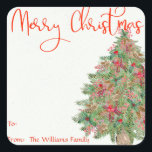 Merry Christmas Rustic Tree Gift Label Sticker Lab<br><div class="desc">Dit ontwerp is gemaakt door middel van digitale kunst. Het kan worden aangepast in het gebied dat wordt aangeboden of aangepast door de klik te kiezen om de andere optie aan te passen en de naam, initialen of woorden te wijzigen. U kunt de tekstkleur en de stijl ook veranderen of...</div>
