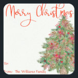 Merry Christmas Rustic Tree Gift Label Sticker Lab<br><div class="desc">Dit ontwerp is gemaakt door middel van digitale kunst. Het kan worden aangepast in het gebied dat wordt aangeboden of aangepast door de klik te kiezen om de andere optie aan te passen en de naam, initialen of woorden te wijzigen. U kunt de tekstkleur en de stijl ook veranderen of...</div>