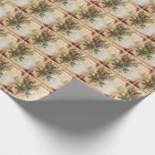 Merry Christmas  rustiek papier Holly Branch (Hoek)