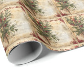 Merry Christmas  rustiek papier Holly Branch (Rol Hoek)