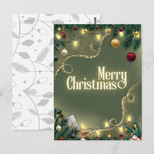 Merry Christmas Sage Briefkaart (Voorkant / Achterkant)