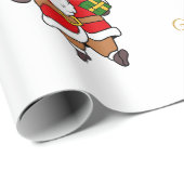 Merry Christmas Santa Aangepaste naam Gepersonalis Cadeaupapier (Rol Hoek)