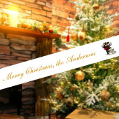 Merry Christmas  Santa Aangepaste Tekstnaam Satijnen Lint