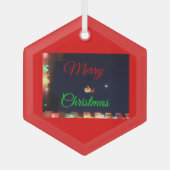 Merry Christmas Santa and Rudolph Glas Ornament (Voorkant)