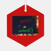 Merry Christmas Santa and Rudolph Glas Ornament (Achterkant)