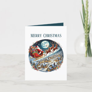 Merry Christmas Santa bericht toevoegen Feestdagen Kaart
